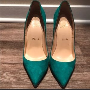 Christian Louboutin-So Kate Suede 120mm Green SZ38